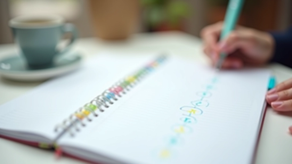 Iemand die in een agenda schrijft met duidelijke blokken voor verschillende taken
